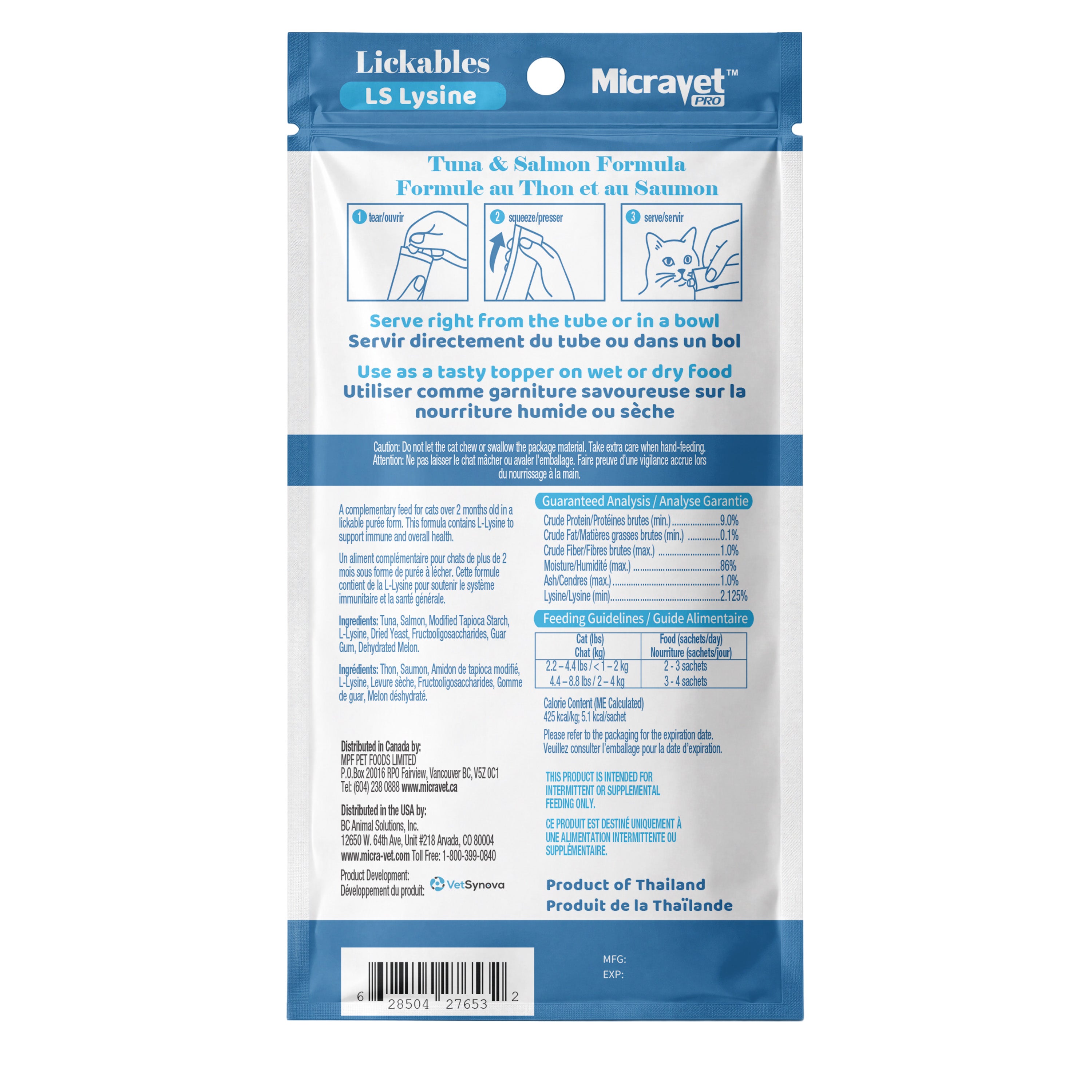 Micravet Lickables -Lysine (Tuna & Salmon Fomula )